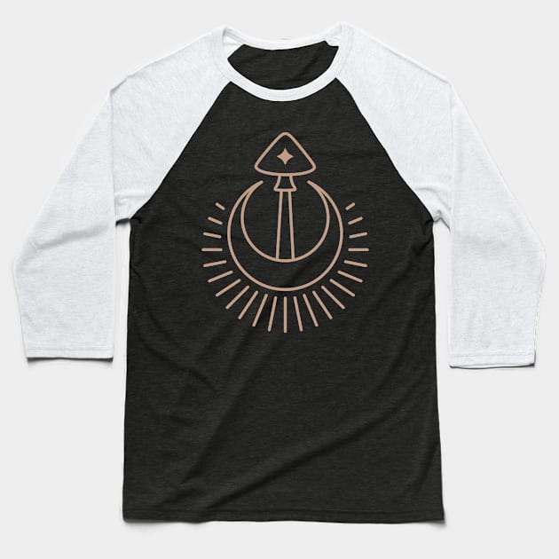 Mushroom. Fungi symbol. Baseball T-Shirt by Yeroma